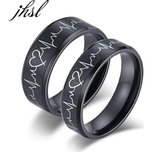 JHSL Simple Classic Unisex Women Men Pure Color Rings Fashion Jewelry High Polishing Stainless Steel Size 5 6 7 8 9 10 11