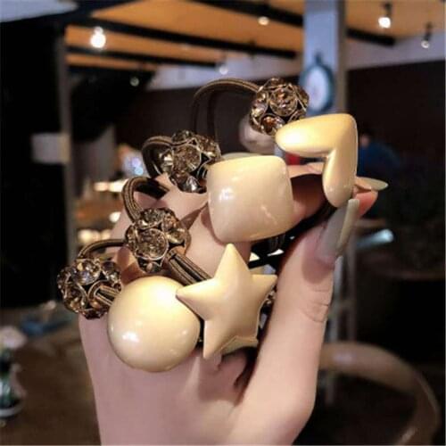 Korean Geometric Metal Simple Durable Scrunchie Women Girls Elastic Hair Rubber Bands Accessories Tie Hair Ring Rope Headdress