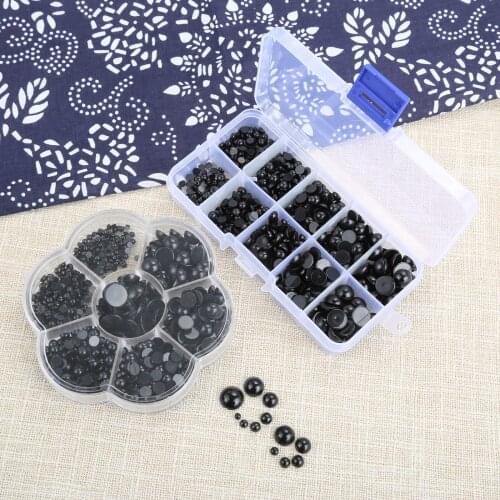 500/760 Pcs/box Round Flat Black Eyes Plastic Eyes for Dolls Making Toys Bear Dolls Eyes Amigurumi Doll Accessories DIY 3-12mm