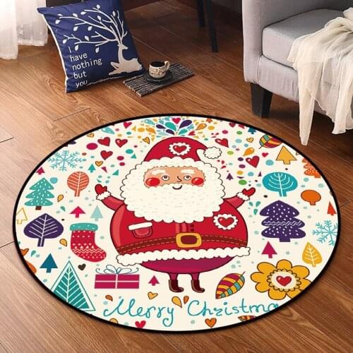 Cartoon Printing Round Carpet Baby Crawling Pad Living Room and Bedroom Floor Carpet Non-slip Floor Mat Kids Photography Props