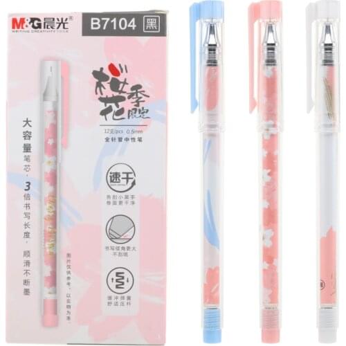 M&G Sakura Series 0.5mm Full Needle Tube Gel Pen Kawaii Writing Stationery Office Stationery School Student Stationery