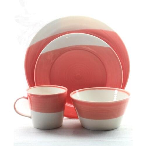 MIDOSHARK Four-piece red bone china tableware set Dinnerware set