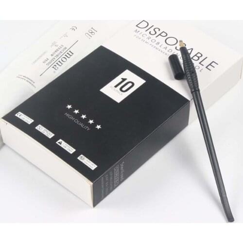 10pcs Microblading Manual Disposable Pen With Needles 9Pin/12Pin/14Pin/17Pin/18U Shape Needles Eyebrow Tattoo Permanent Makeup
