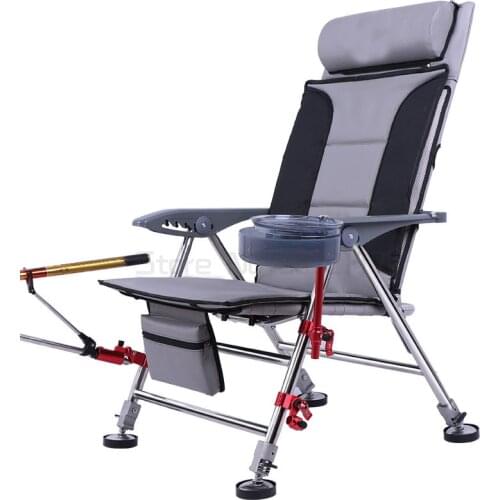 Fishing chair fishing chair portable folding multifunctional lying chair all terrain fishing stool fishing gear