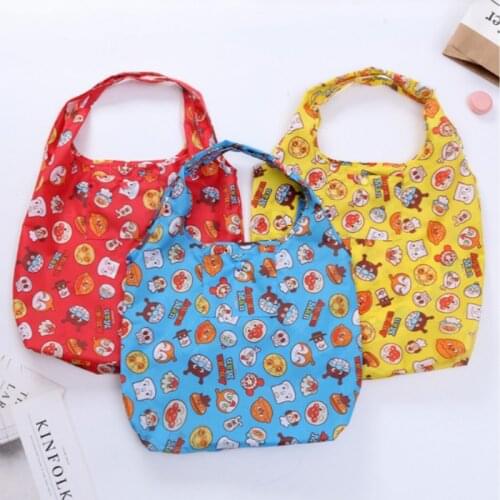 Foldable Shopping Bag Cartoon Tote Bag Reusable Large Capacity Women Shoulder Grocery Bags