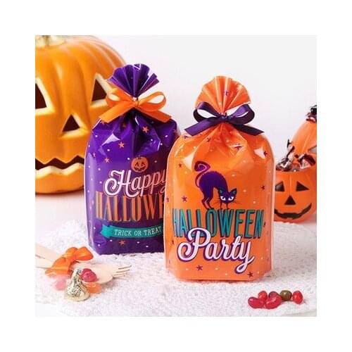 Halloween Cartoon Biscuit Bag Candy Bag Small Gift Jewelry Packaging Bag Food Flat Pocket 100 pieces/bag