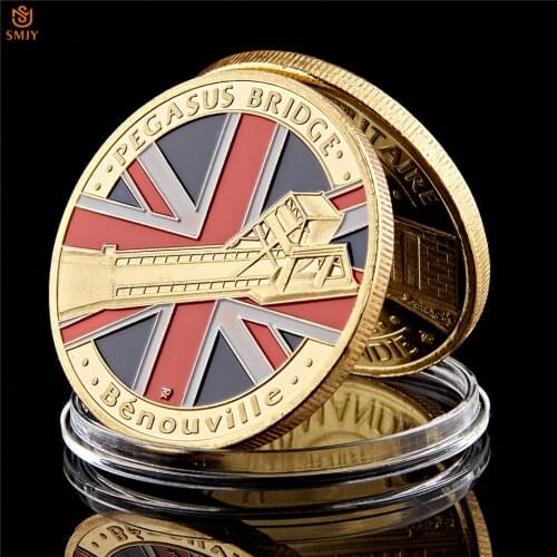 WW II British Airborne Army Landing Gold Plated In Normandy Anniversary Challenge Coin Collectible Metal Gift