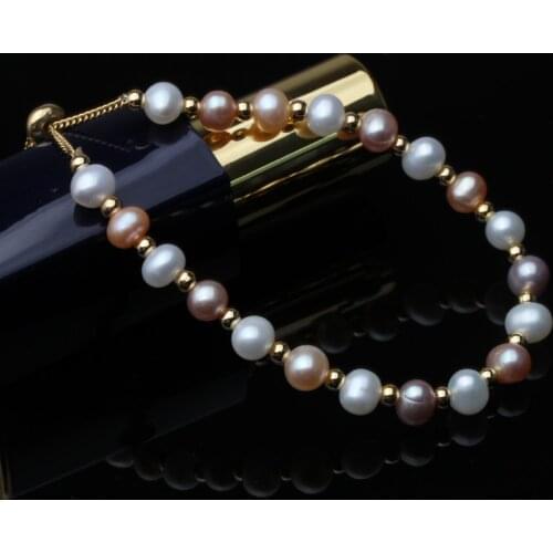 Wedding Beautiful Real Natural Freshwater Pearl Bracelet Women Birthday Gift