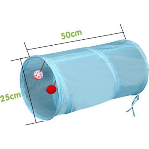Pet Tunnel Toy Collapsible Short Cat Channel Bell Ball Plush Ball Toy Puppy Tunnel Home Training