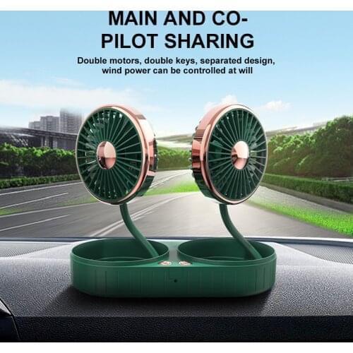 Car Cooling Fan Single/Dual Head Gooseneck 3 Speeds USB Fan Low Noise Portable Auto Cooler Car Air Conditioner Car Supplies 12V