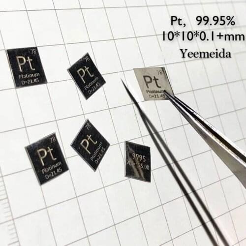 High Purity Platinum 3N5 Pt Carved Metal Sheet 99.95% for Research Element Metal and Development Simple Substance Refined Metal