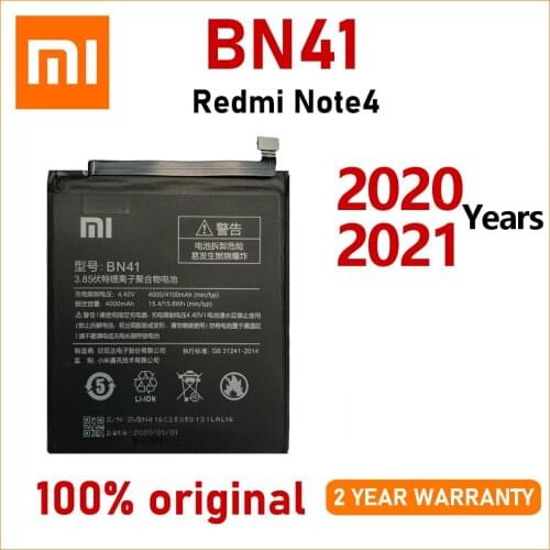 Xiao Mi New 100% Original BN41 4100mAh For Xiaomi Redmi Note 4 Hongmi Note 4 / Note 4X MTK Helio X20 Batteries