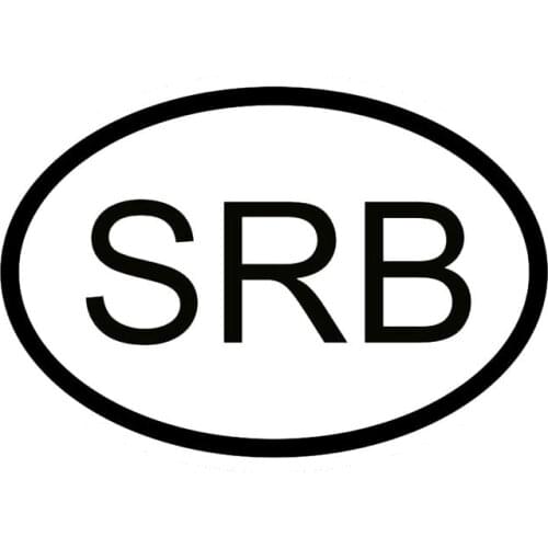 Funny SRB SERBIA COUNTRY CODE OVAL Car Stickers Car Styling Accessories Vinyl Motorcycle Decal PVC 15cm*10cm