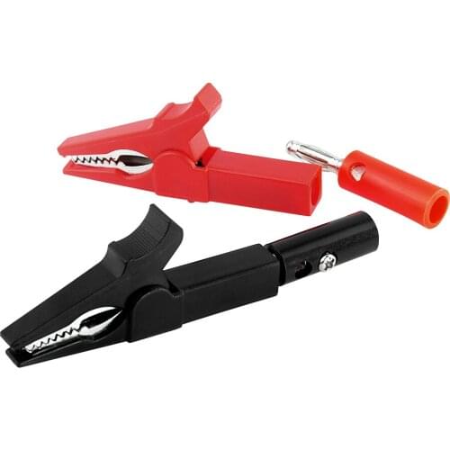 55MM Cable Alligator Alligator Clip Red Black Clip + BANANA PLUG Test Probe Clips 4mm Banana Plug Banana Plug Socket Battery
