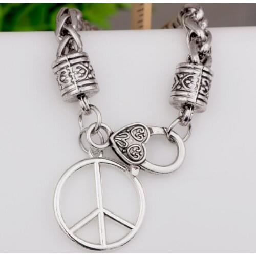 Ancient basket chain peace symbol Charm Bracelet for Women Jewelry Charm Wristbands B104