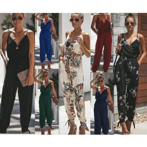 DEIVE TEGER New Summer Womens Casual V Neck Spaghetti Strap Bodysuits House Of Cb Bodycon Long Pants Jumpsuit Party Chic Women