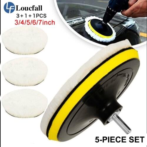 5PCS Car Polish Pad 3/4/5/6/7 Inch Suitable for Soft Hair Waxing Machine Polisher Car Body Polishing Discs Cleaning Tool
