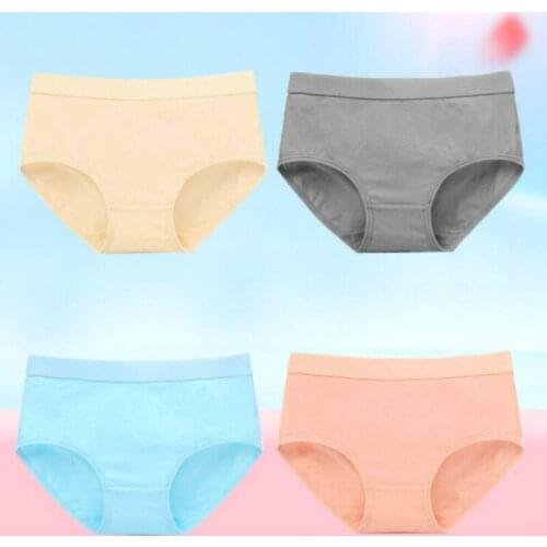 5pcs/Lot Plus Size Women Brief Cotton Panties 4XL 3XL XXL Mid Waist Underwear Big Briefs Underwear Lingerie