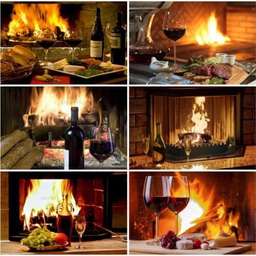 5D DIY Diamond Painting Wine Glass Full Square/Round Red Wine Diamond Embroidery Fire Picture of Rhinestones Handmade Gift