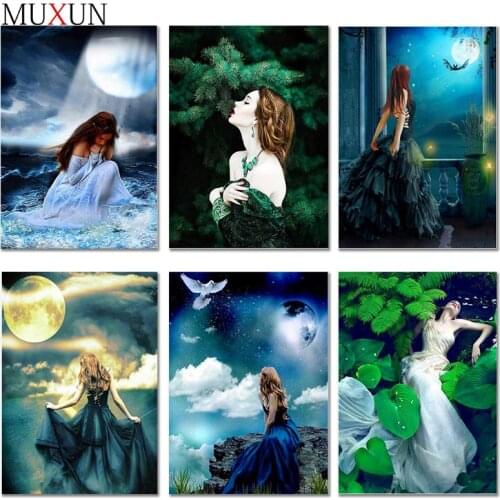 5D Diy Landscape Diamond Painting Woman New Arrivals Beautiful Diamond Embroidery Woman Diamond Mosaic Painting Home Decor Er060