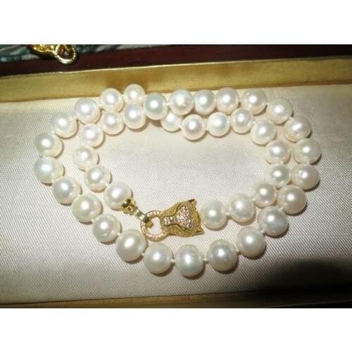 9-10 mm natural south white Pearl necklace 18inch
