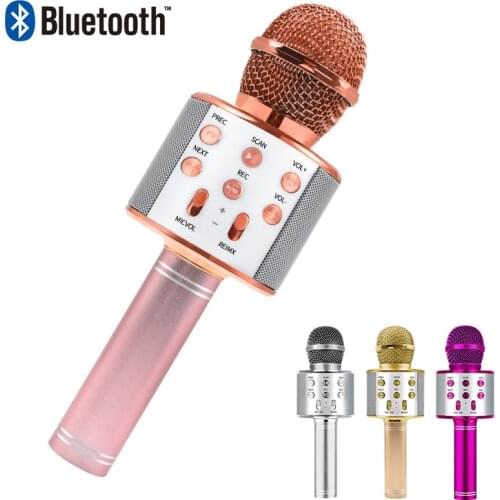 Bluetooth Karaoke Microphone Wireless Microphone Professiona Speaker Handheld Microfone Player Singing Recorder outdoor