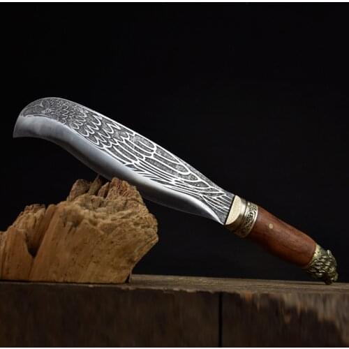 Household Knives Cleaver Multipurpose Knife Outdoor Chopping Hatchet Tree Chopping Knife Eagle Pattern Tiger Head Shaped Handle
