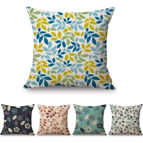 Geometric Leaves Autumn Harvest Celebration Sofa Cushion Case Outdoor Bench Chair Throw Pillow Cover Scandinavian Capa Almofada