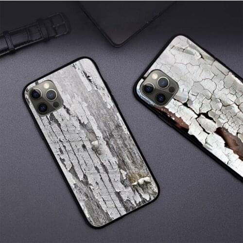 Cracked wood paint spray paint carving Phone Case Glass For iPhone 12 Pro Max Mini 11Pro XR XS MAX 8 X 7 6S 6 Plus SE 2020 case