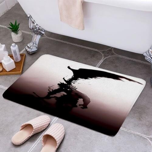 Black Clover Anti-slip Doormat Vacuuming Water Absorbing Kitchen Bedroon Bath Floor Mats Home Entrance Home Decora