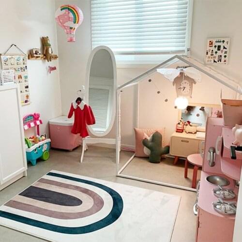 Kids Rug Floor Mat Tapete Quarto Anti Slip Boho Children Playmat Baby Room Nursery Decor Tummy Time Rugs for Bedroom