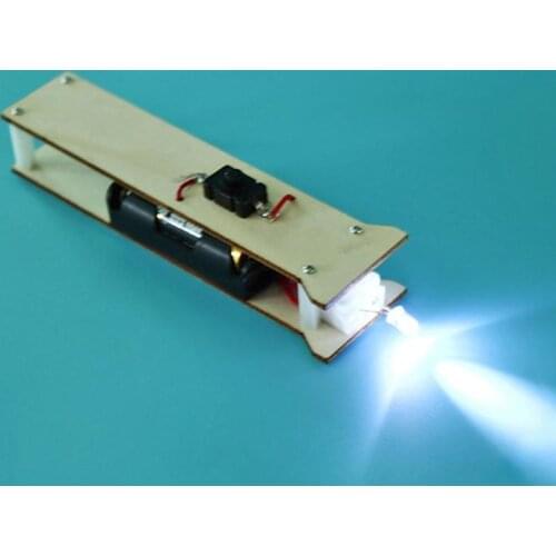 DIY Flashlight Physics Wood Toys Kit Lovely Simplicity Security Cute shape Children Educational Science Assemble Craft