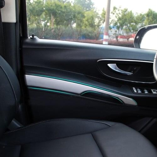 For Mercedes-Benz Vito W447 2014 - 2019 accessories ABS Matte Interior Front Door Armrest Decorative Strips Cover Car Styling