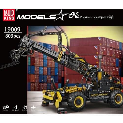 Toys MOULD KING 13112 Building Block Set Engineering Construction Team Pneumatic Telescopic Forklift for Boys and Girls Gift