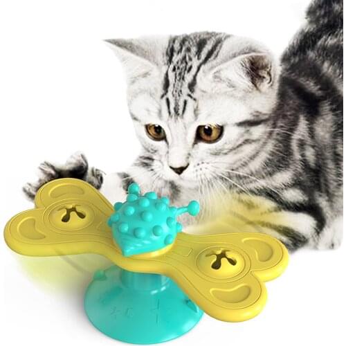 Windmill Toys For Cats Puzzle Whirling Cat Play Game Toys Cat Turntable Teasing Interactive Toys With Massage Scratching Tickle