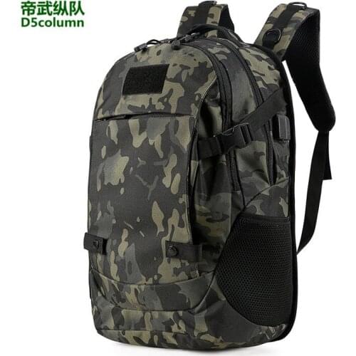 40L Camouflage Military Tactical Backpack Men Women Outdoor Riding Hiking Camp Travel Bag Nylon Wearproof Big Capacity Rucksack