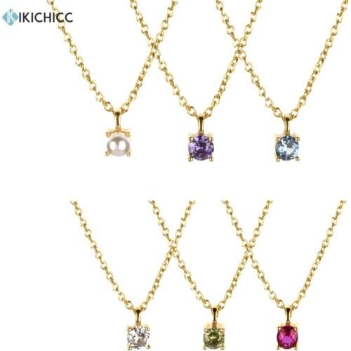 Kikichicc New 925 Sterling Silver Gold Luxury Zircon Charm Pendiente Necklace Long Chain Simple Thin Women Jewelry Wedding