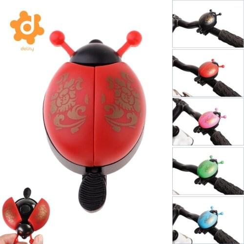 Lovely Funny Kids Children Beetle Ladybug Ring Bicycle Bell for Boys Girls Cycling Bike Ride Alarm Mountain Bike Trumpet Horn