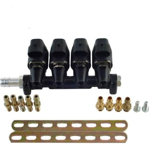 LPG/CNG Sequential Fuel System Injection Auto Gas conversion Kit Injector Rail 2 or 3 ohm Car Injector