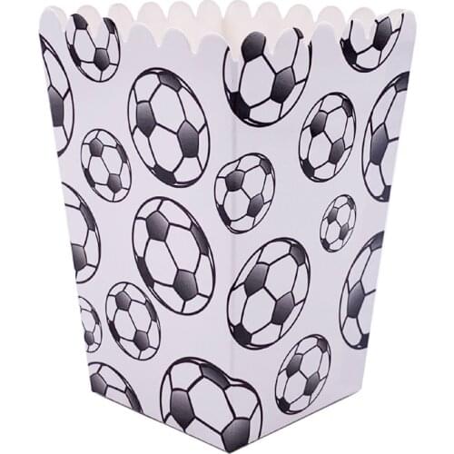 8pcs/lot Football&Soccer Theme Candy Box Popcorn Box Happy Birthday Party Supply Popcorn Bags Kids Favors Disposable Package