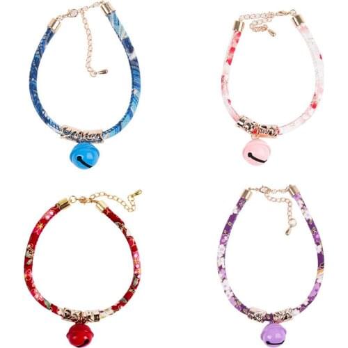 Cat Bells Retro Shrinkable Elastic Band Bells Cat Nylon Collar Cat Small Dog Accessories Collar Pet Supplies For Pet Decoration