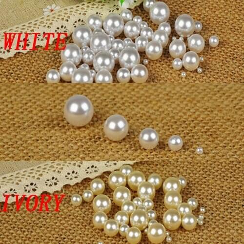 No Hole Round Pearls 2500PCS Mixed Size White Imitation Pearls Craft Art Diy Beads ABS Resin High Luster And Good Quantity Shiny