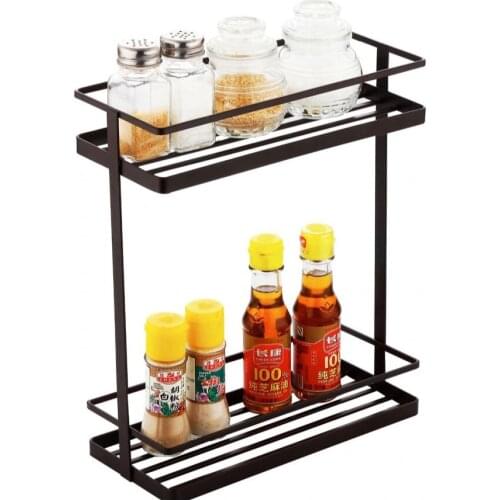 Kichen Storage basket Desktop double-layer multifunctional cup holder Seasoning rack Wrought iron storage rack