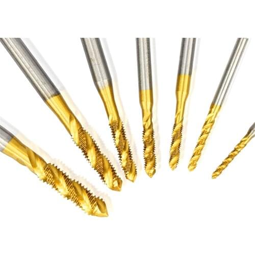 Hss Titanium Steel Screw Tap Coated Metric Spiral Thread M2 / M2.5 / M3 / M3.5 / M4 / M5 / M6 Hand Tr Tap