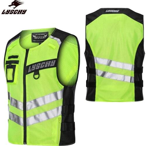 Motorcycle Jacket Reflective Vest High Visibility Night LED Shiny Warning Safety Coat for Traffic Work Cycling Team Uniform