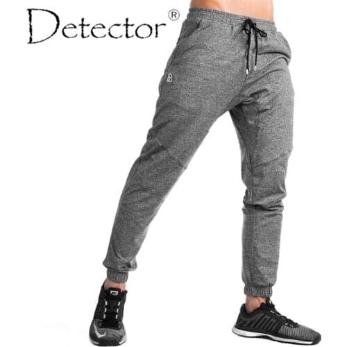Detector Mens Running Fitness Pants Sportwear Elastic Drawstring Trousers Men Outdoor Sport Clothing