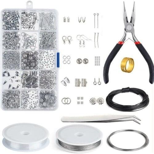 DIY Making Jewlry Kit Earring Necklace Repair Tools Lobster Clasp Open Jump Rings Earring Hooks Closed Loop Alloy Accsories