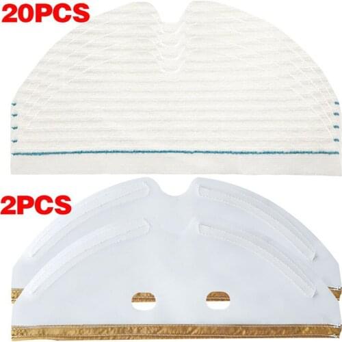22pcs/set Disposable Mop Cloth Durable Rags Mounting Plate Moping Pads for Roborock S6 S5 Max E35 E2 Vacuum Cleaner Accessories