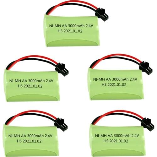 2.4V 3000mah NiMH Battery SM Plug For Rc toys Car Tanks Trains Robot Boat Gun parts Ni-MH AA 2400 mah 2.4 V AA Battery wholesale