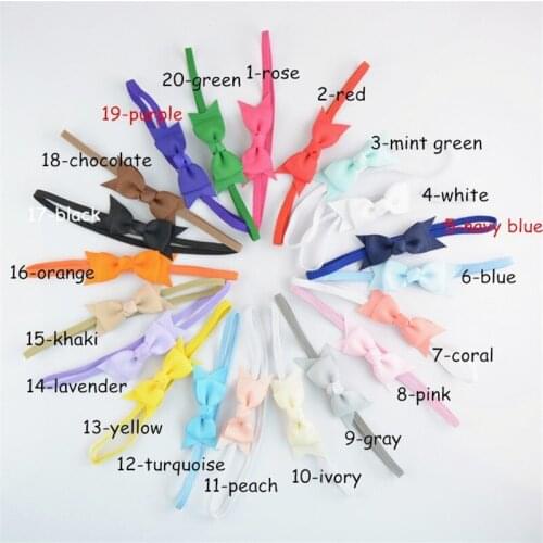 Wholesale 200pcs/lot 7cm Mini Ribbon Hair Bows With Headband Newborn Photography Props Headwear Accessories Free Shipping FDA115